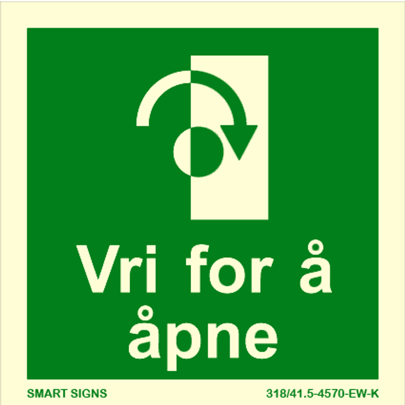 Dørskilt - Vri høyre