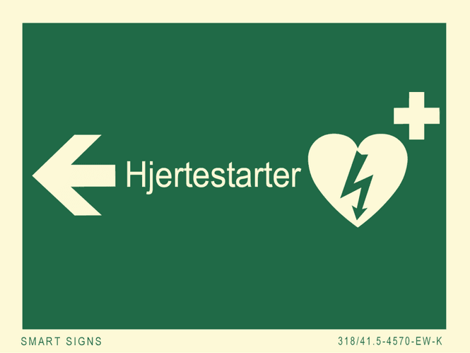 Hovedbilde Hjertestarter til venstre, Aluminium