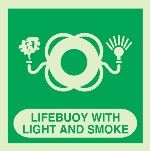Lifebuoy with light and smoke
