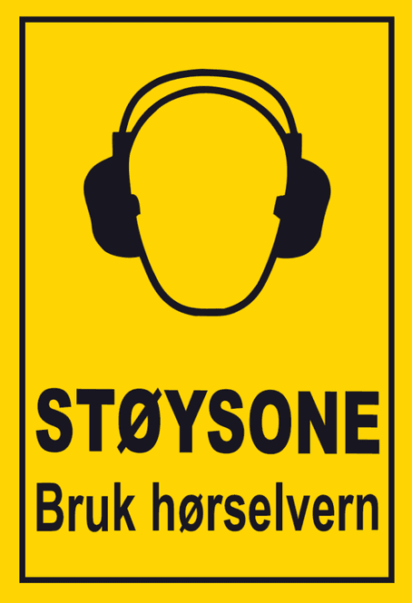 Huvudbild Støysone - bruk hørselsvern